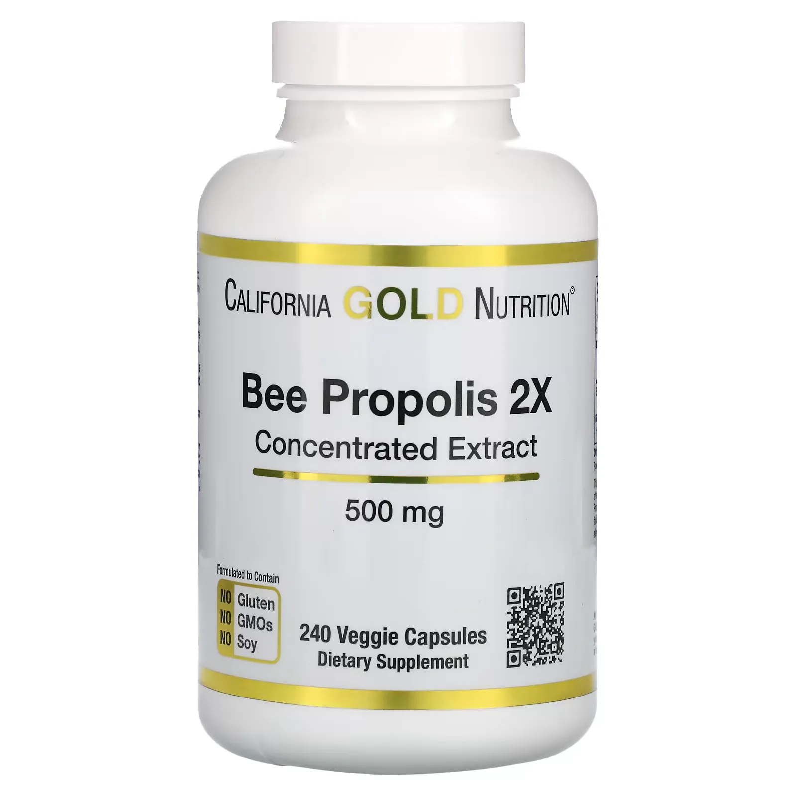 Bee Propolis 2X, Concentrated Extract, 500 mg, 240 Veggie Caps