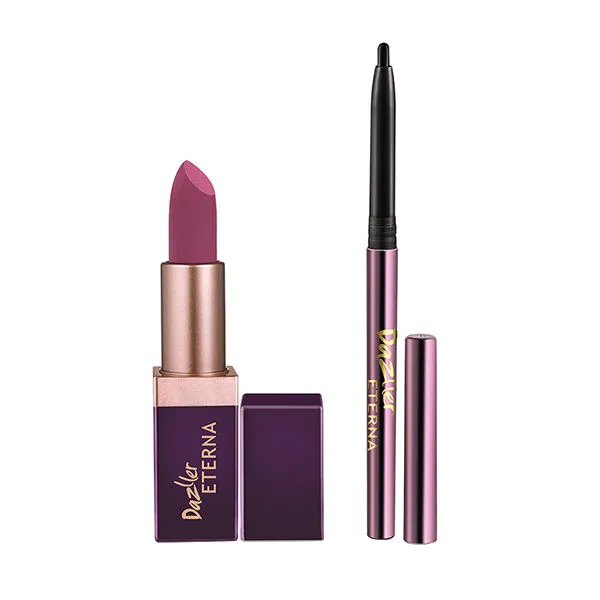 Dazller Eterna Lip Eleganz Lipstick (matte) With Herbals With Free Kajal - M1024