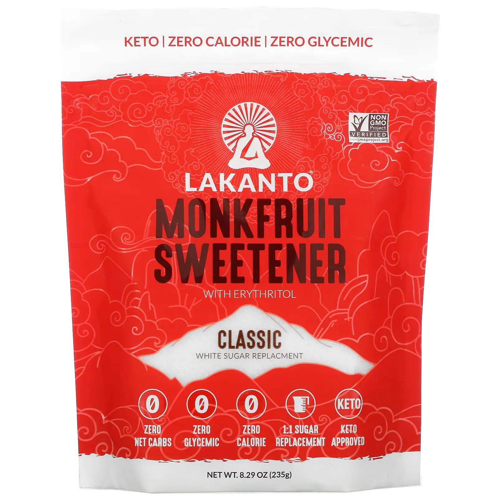 Monkfruit Sweetener with Erythritol, Classic, 8.29 oz (235g)