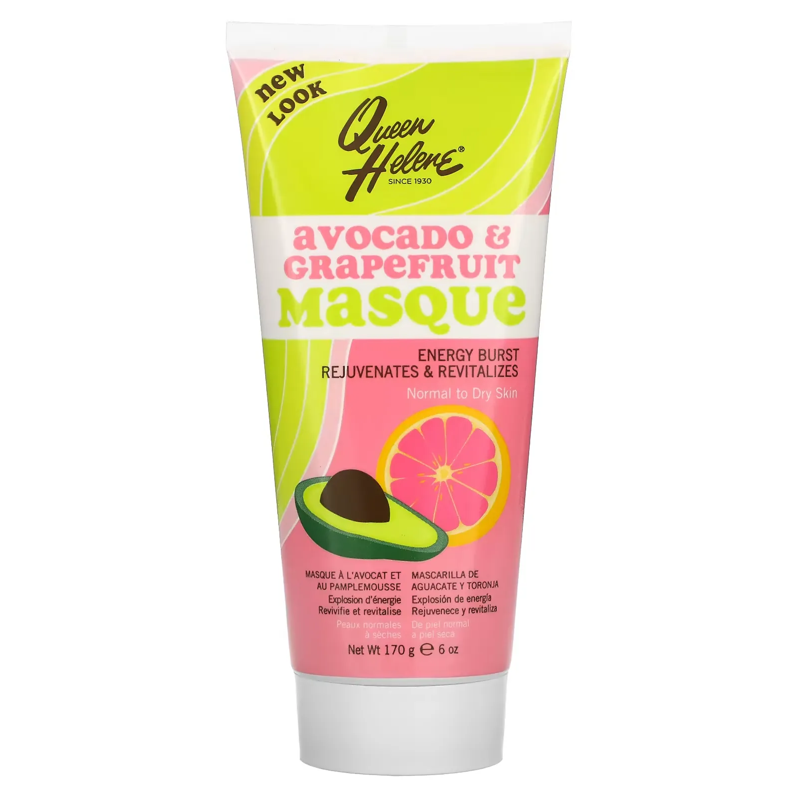 Avocado & Grapefruit Masque, Normal to Dry Skin, 6 oz (170 g)