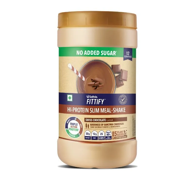 Saffola FITTIFY Gourmet Hi-Protein Slim Meal Shake - Swiss Chocolate