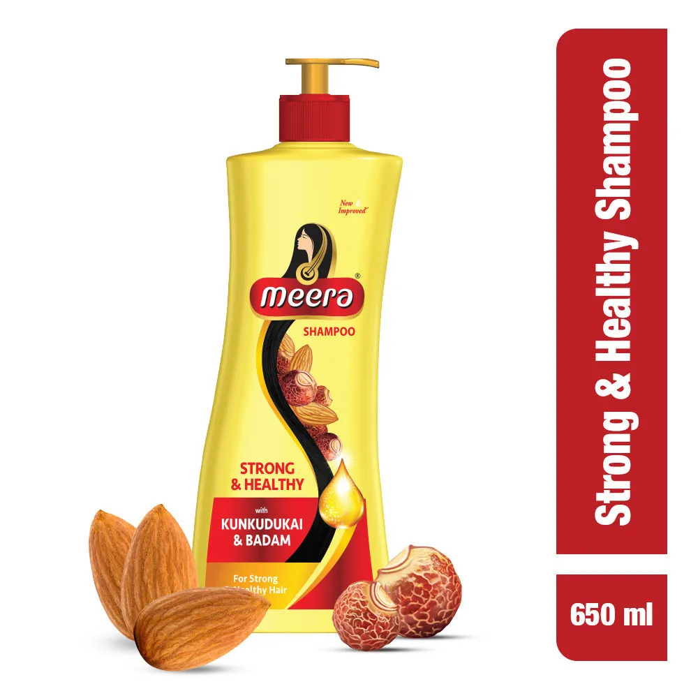 Meera Strong and Healthy Shampoo, With Goodness Of Kunkudukai and Badam