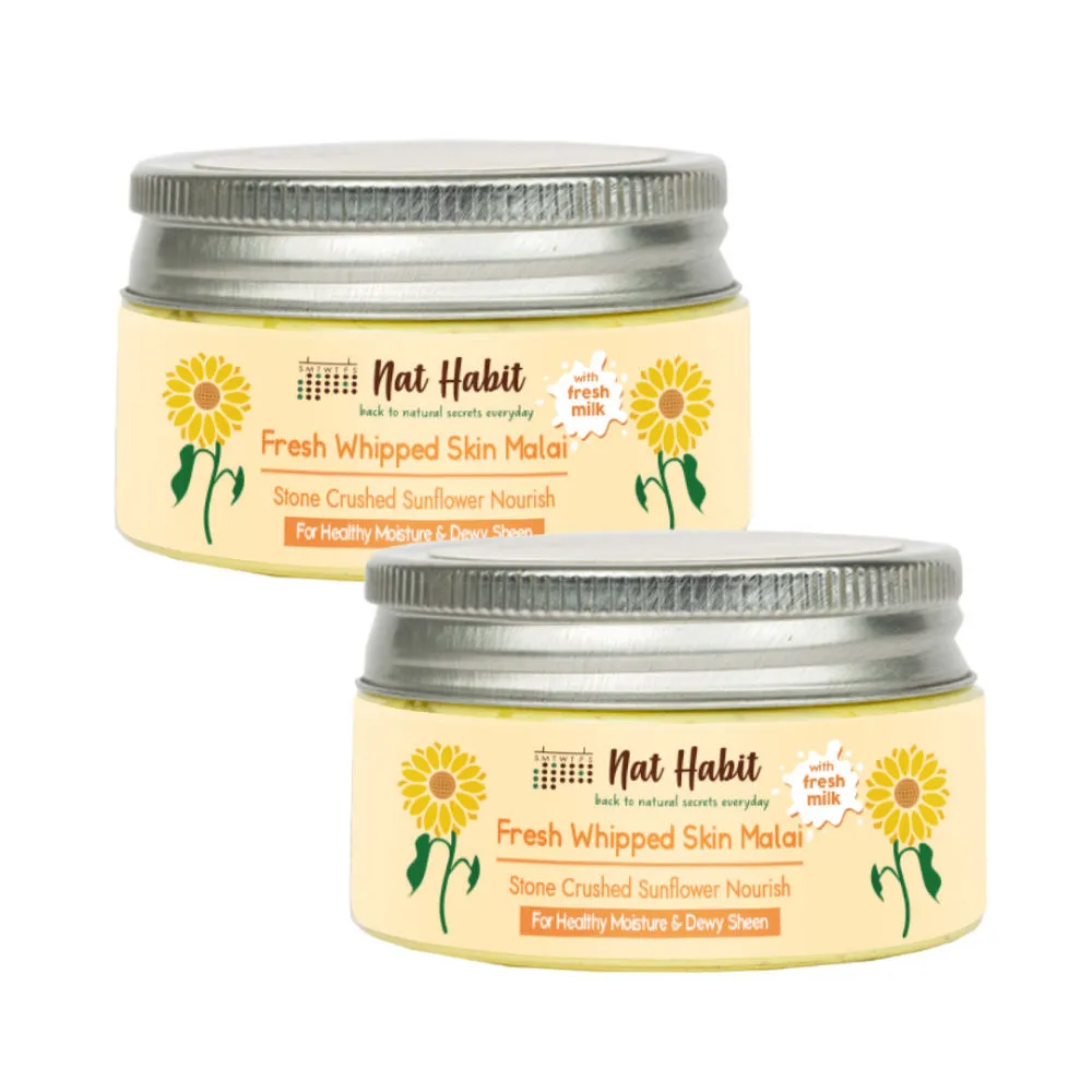 Nat Habit Fresh Whipped Skin Malai Stone Crushed Sunflower Body Butter - Pack of 2