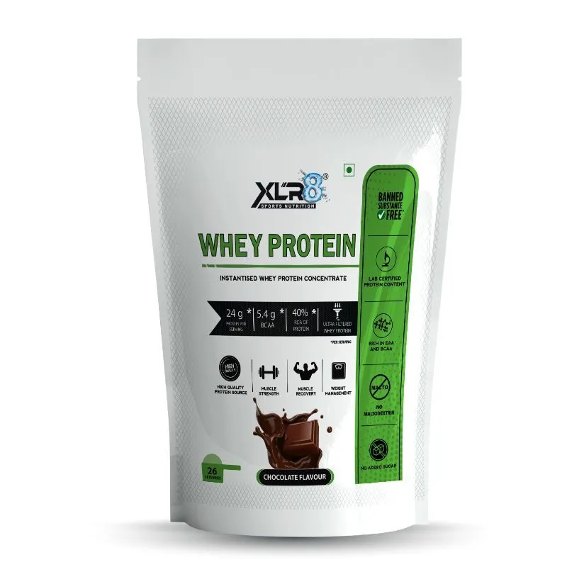 XLR8 Sports Nutrition Whey Protein With 24g Protein, 5.4g BCAA - Chocolate