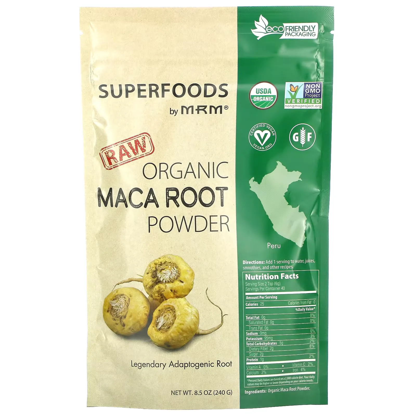 Raw Organic Maca Root Powder, 8.5 oz (240 g)