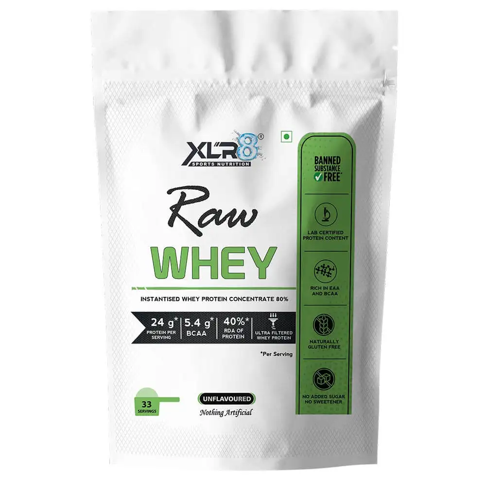 XLR8 Raw Whey Instantized Whey Protein Concentrate 80%,  2.2 lb  Unflavoured