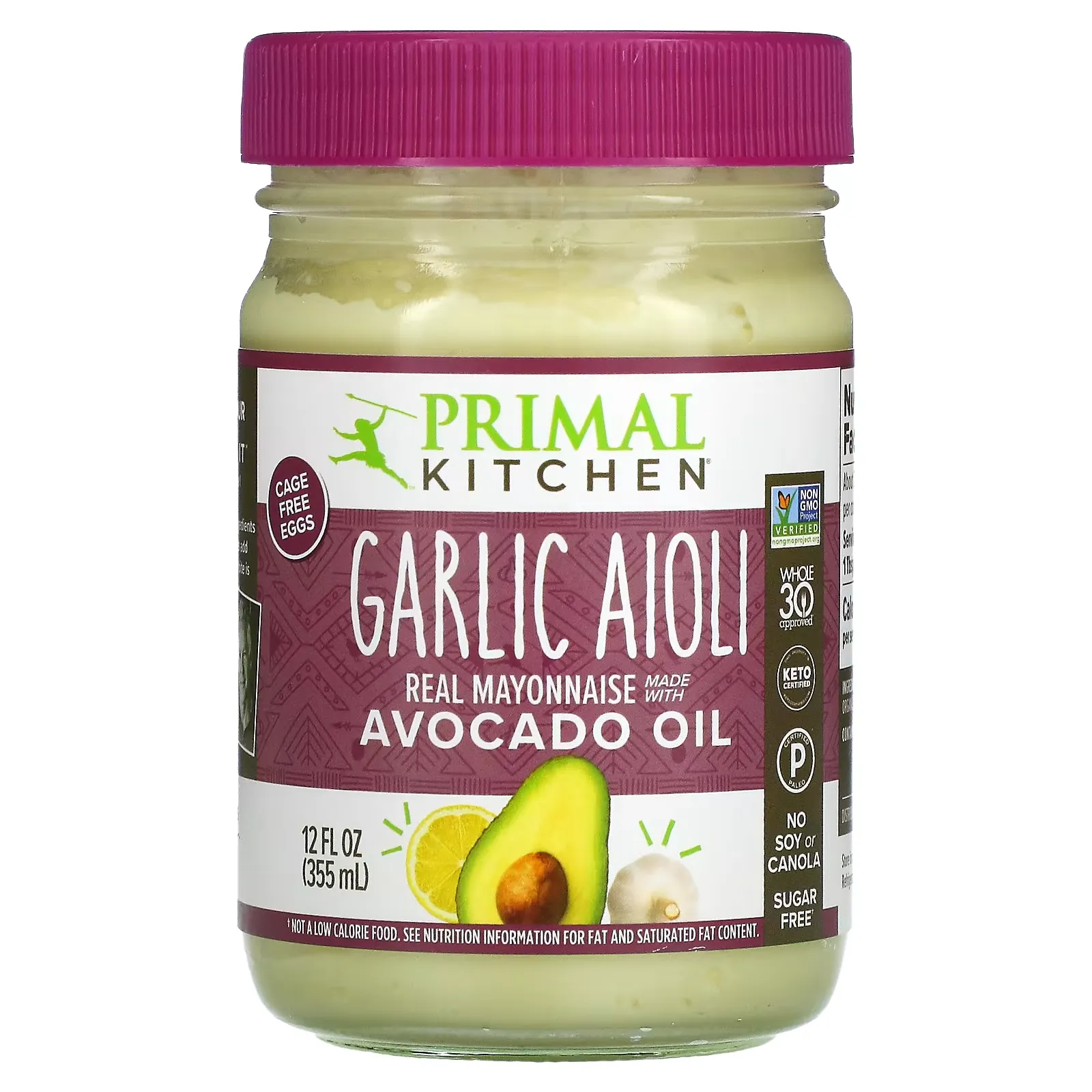 Real Mayonnaise Made with Avocado Oil, Garlic Aioli Mayo,  12 fl oz (355 ml)