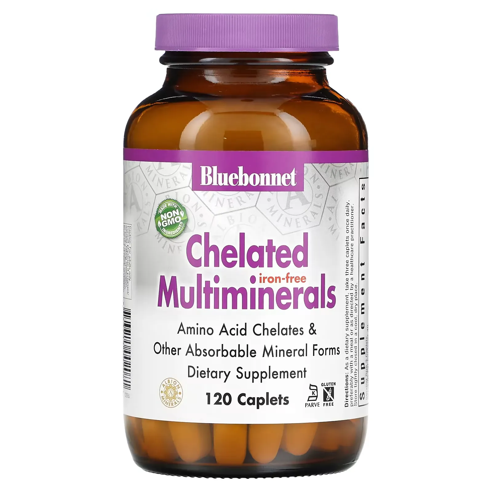 Chelated Multiminerals, Iron Free, 120 Caplets