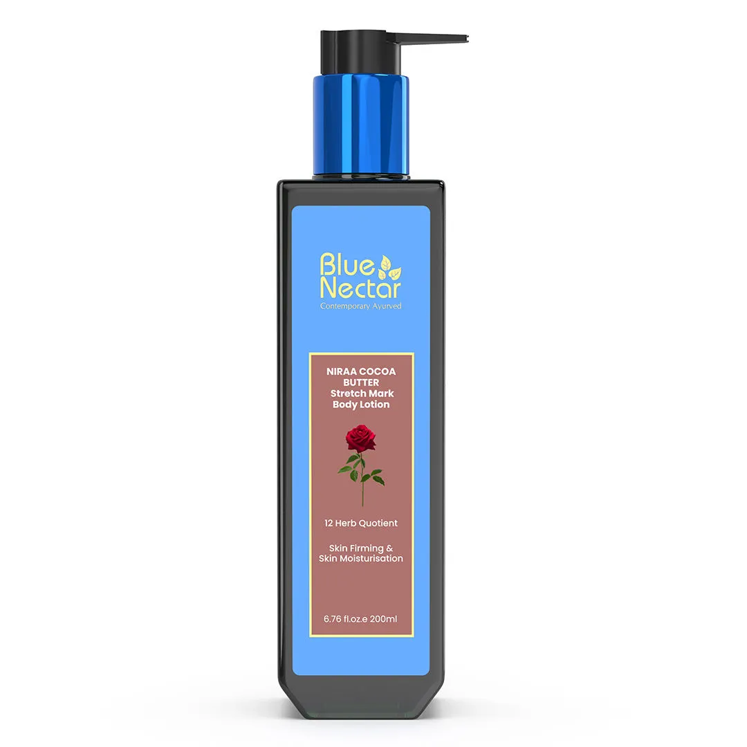 Blue Nectar Stretch Mark Body Lotion for Pregnancy with Shea Butter- Cocoa Butter and Uplifting Rose