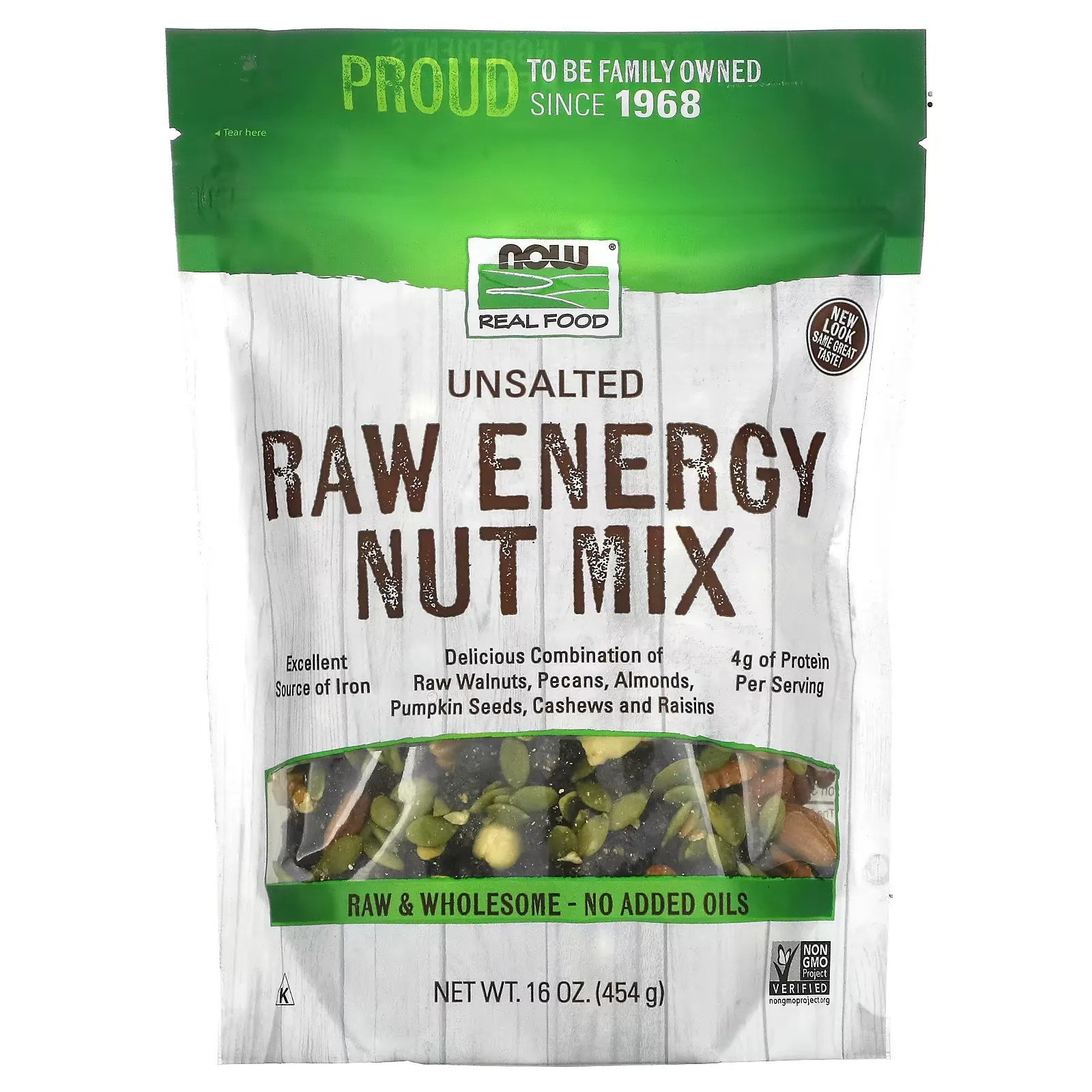 Real Food, Raw Energy Nut Mix, Unsalted, 16 oz (454 g)