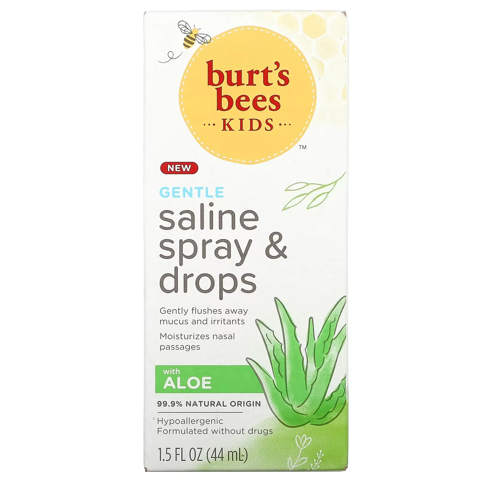 Kids, Gentle Saline Spray & Drops with Aloe, 1.5 fl oz (44 ml)