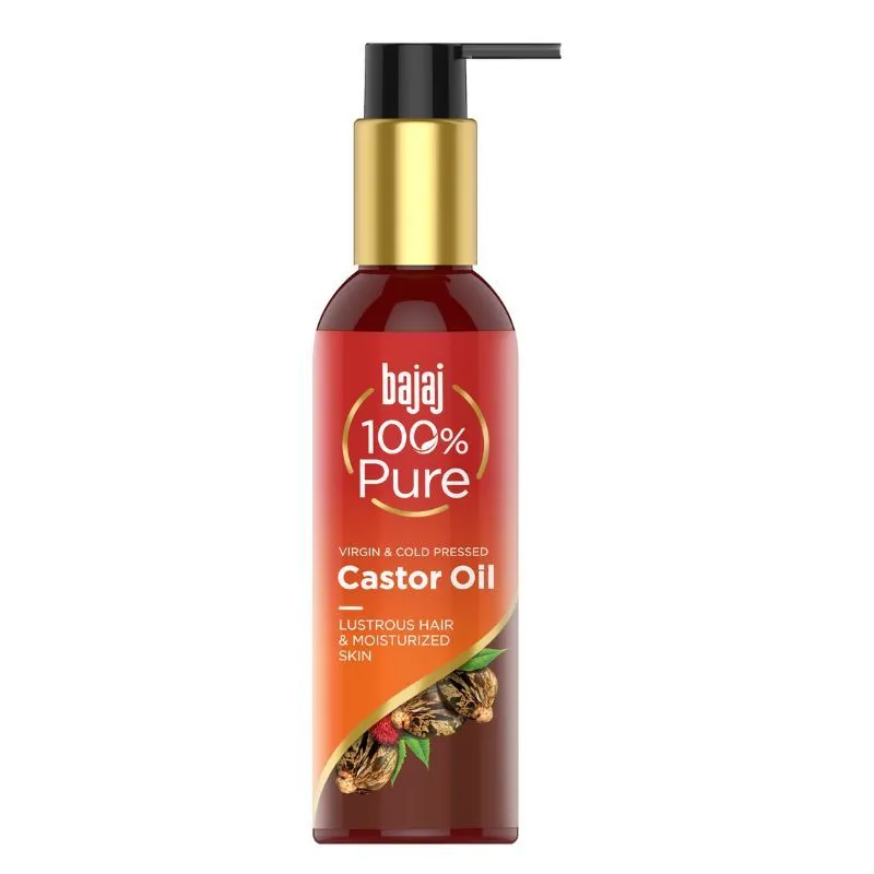 Bajaj 100% Pure Castor Oil - Virgin & Cold Pressed, Lusturous Shiny Hair & Moisturized Skin