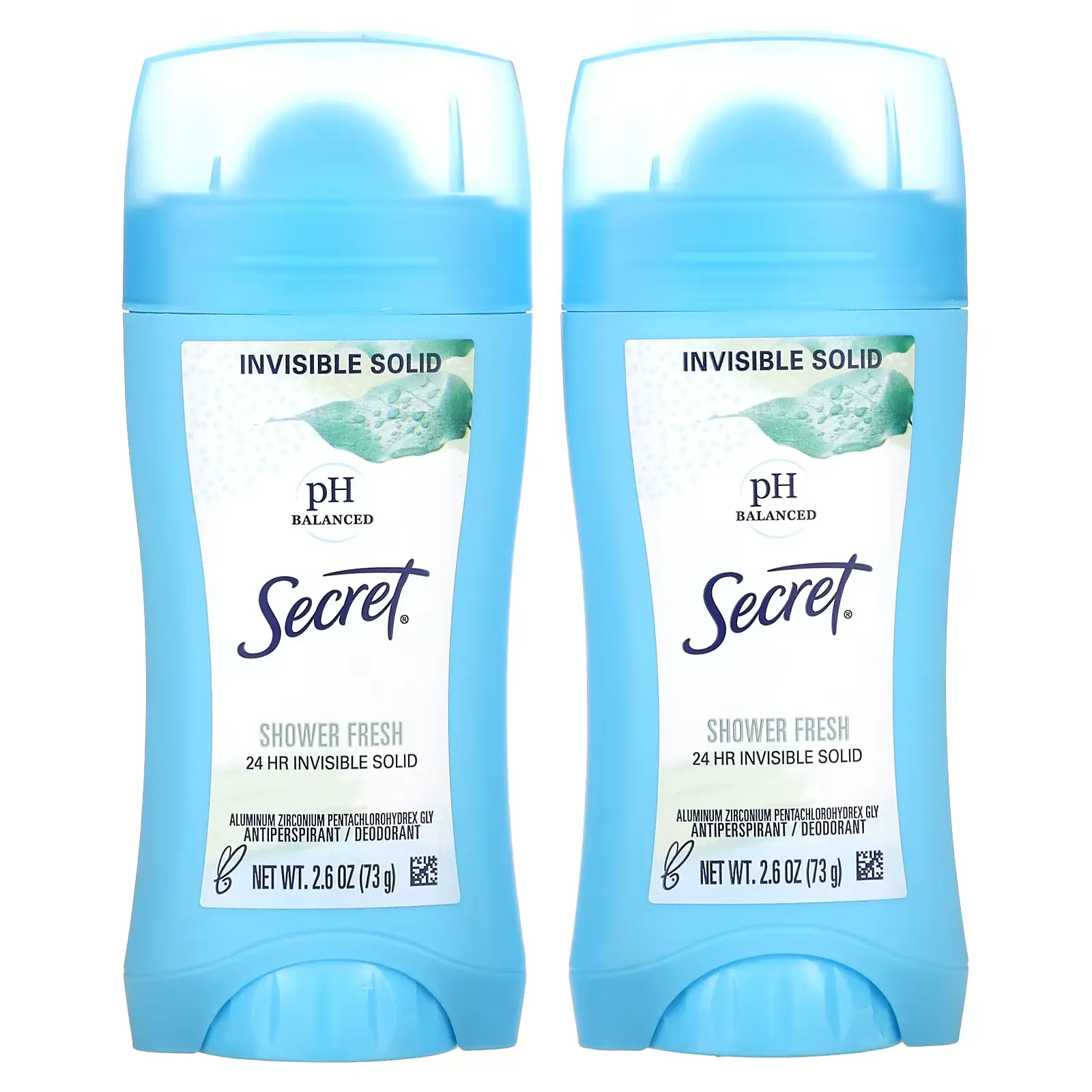 pH Balanced  Antiperspirant/Deodorant, Invisible Solid, Shower Fresh, Twin Pack, 2.6 oz (73 g) Each