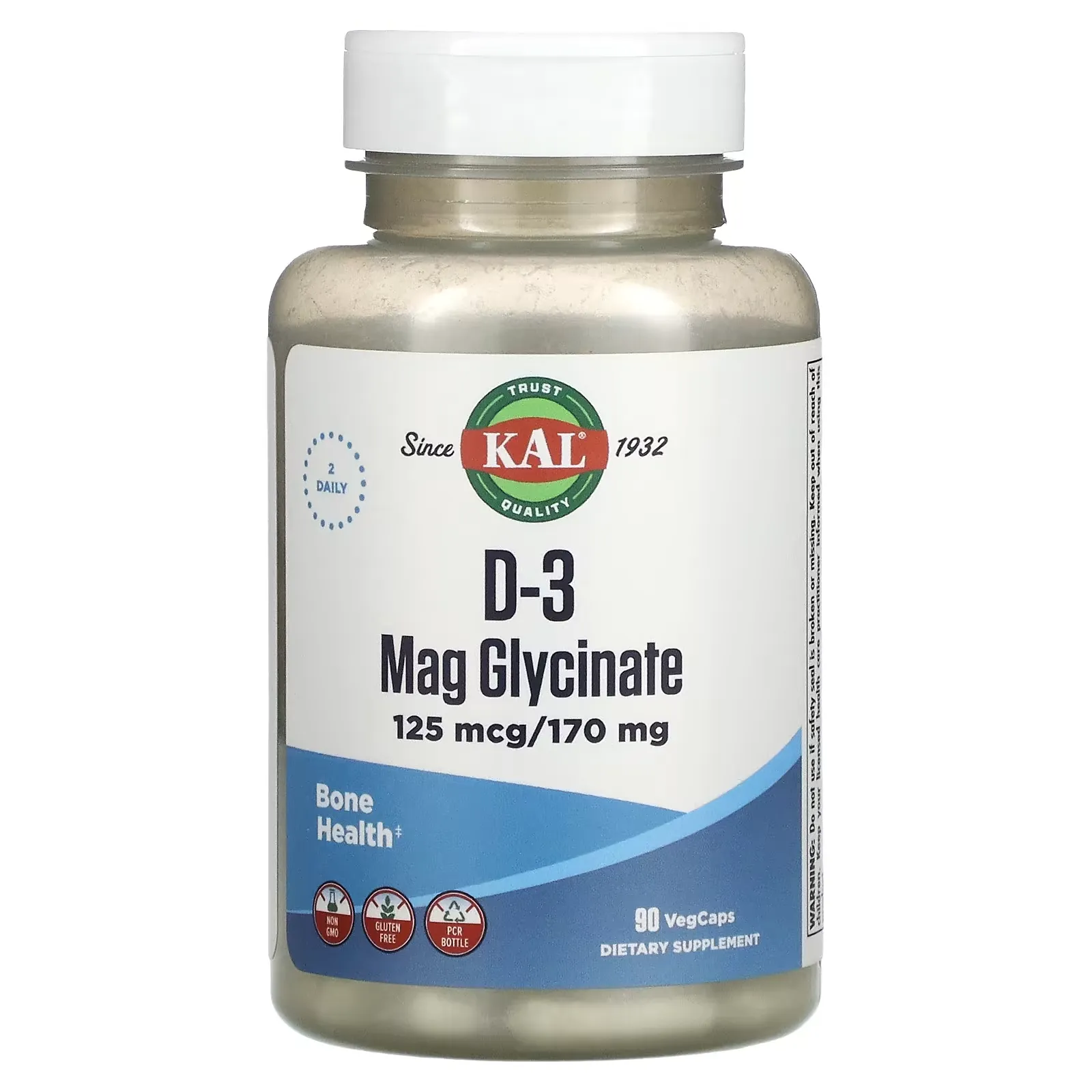 D-3 Mag Glycinate, 125 mcg/170 mg, 90 VegCaps