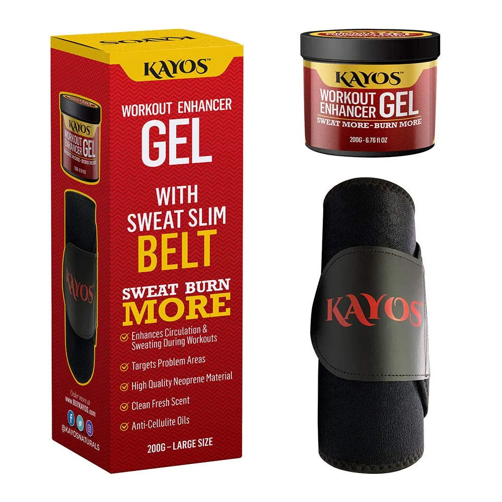 Kayos Sweat Slim Belt With Workout Enhancer Gel Combo