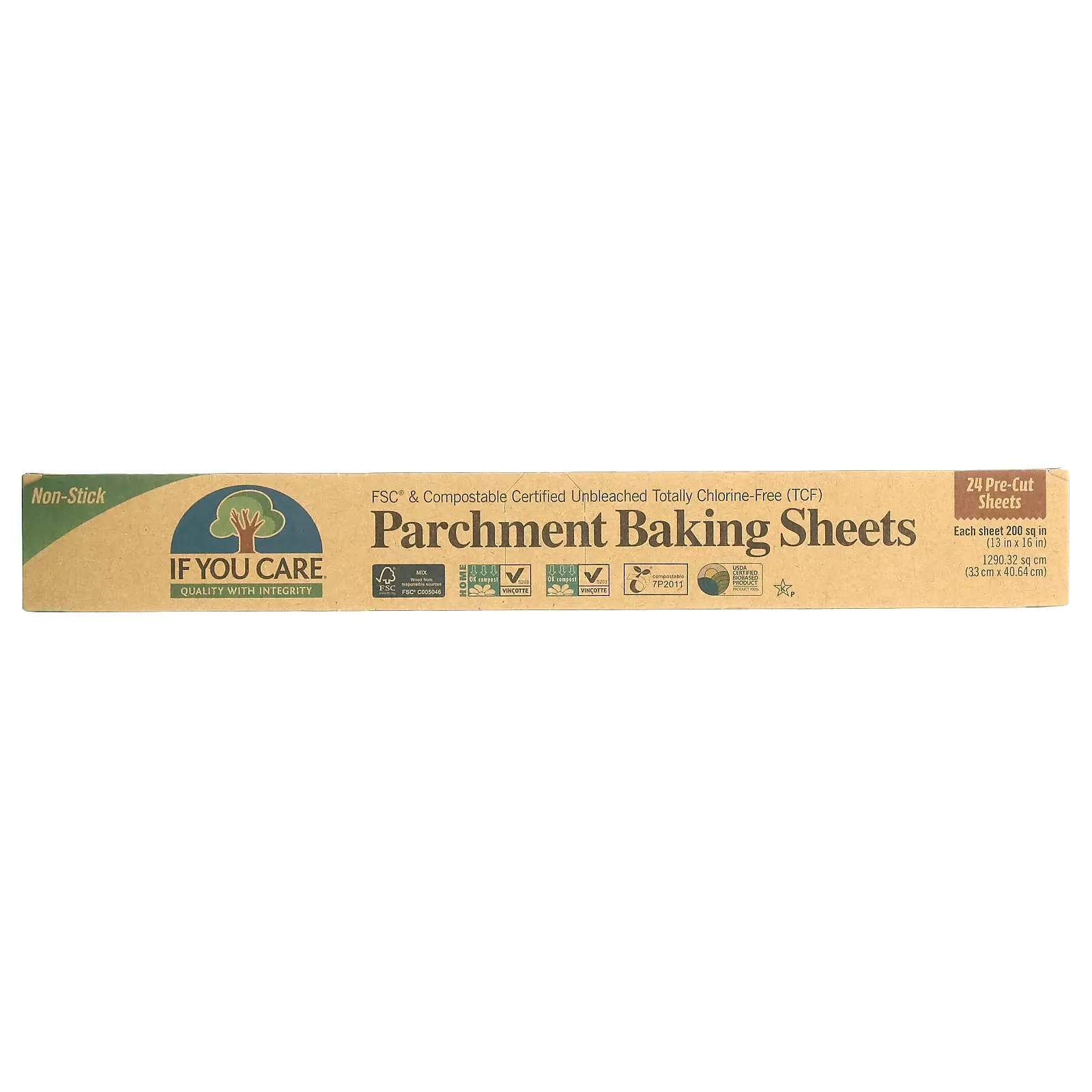 Parchment Baking Sheets, 24 Pre-Cut Sheets, 200 sq in (13 in x 16 in) Each