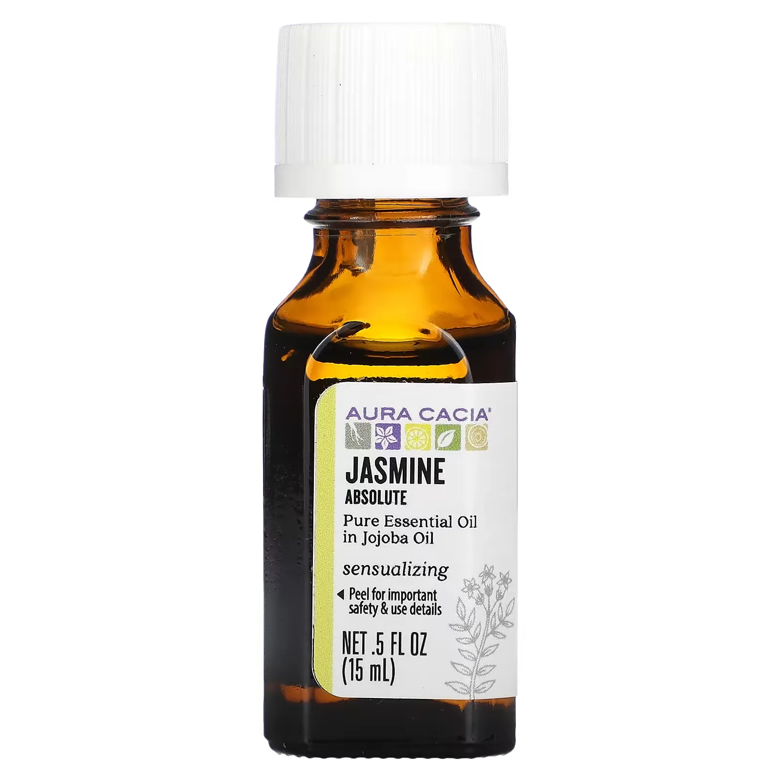 Pure Essential Oil, Jasmine Absolute, 0.5 fl oz (15 ml)