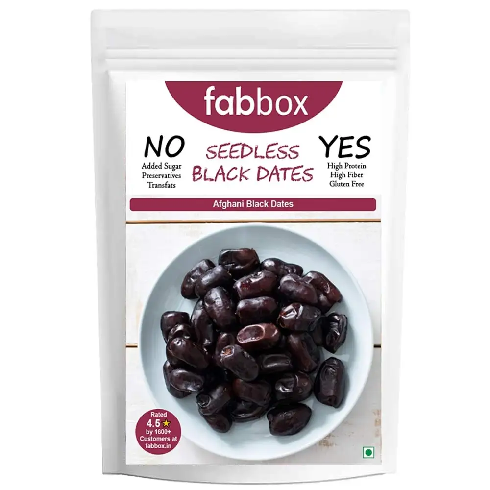 Fabbox Seedless Black Dates,  Unflavoured  140 g