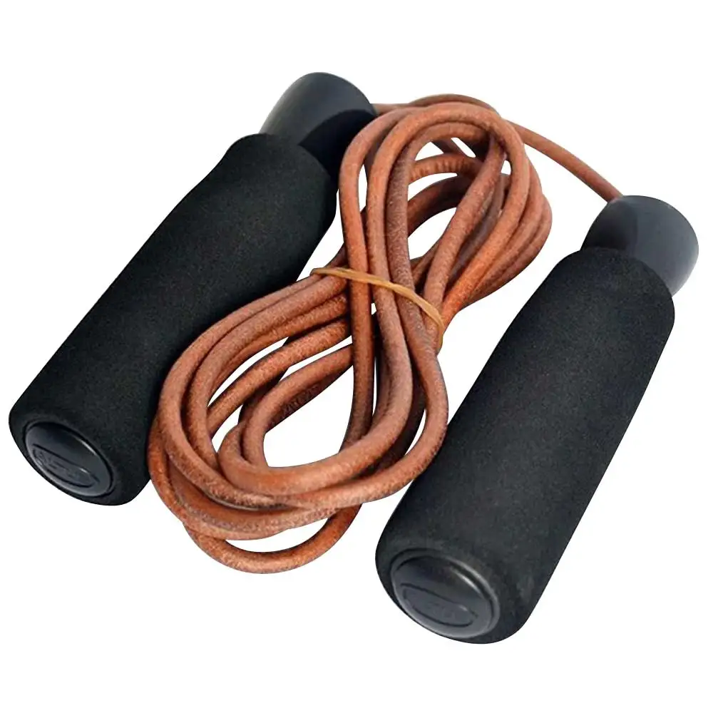 KOBO Leather Jump Rope (JR-1),  Black & Brown  Free Size