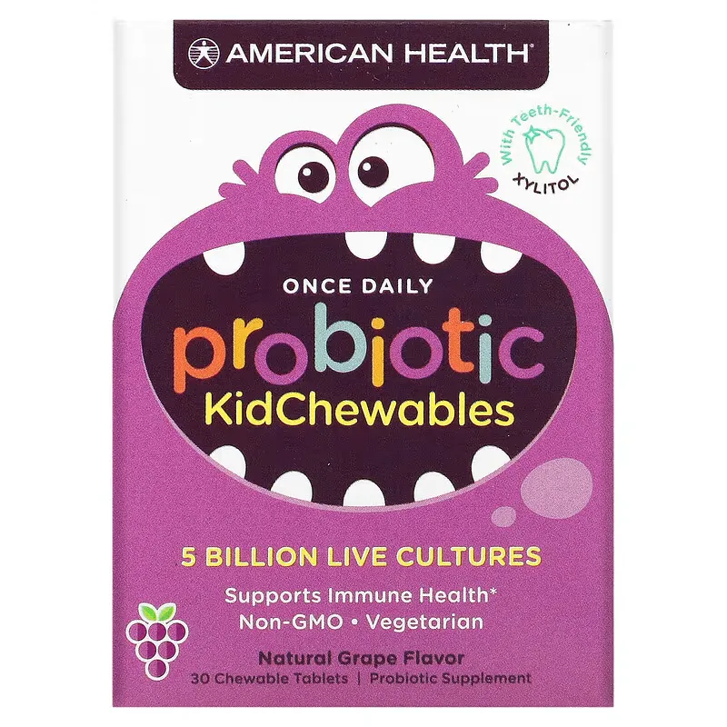 Probiotic KidChewables, Natural Grape, 5 Billion Live Culture, 30 Chewable Tablets