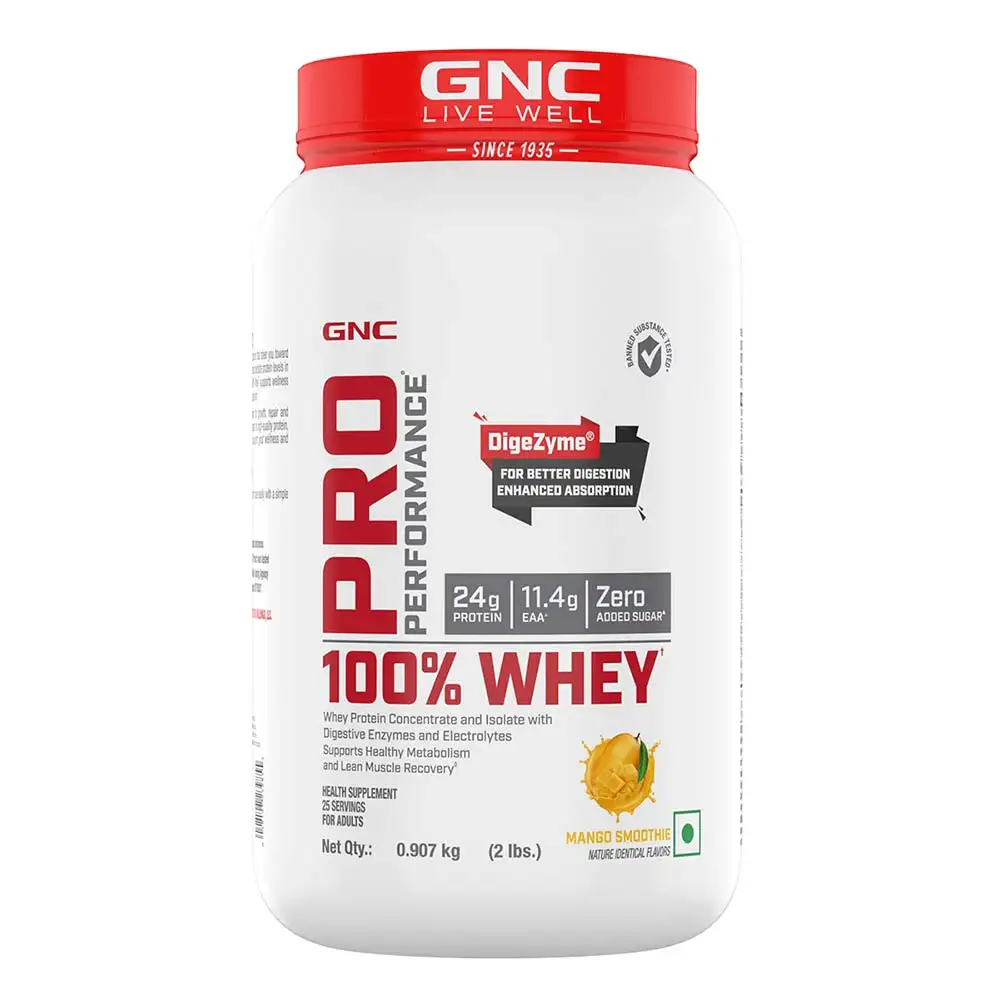 GNC Pro Performance 100% Whey Protein,  2 lb  Mango Smoothie