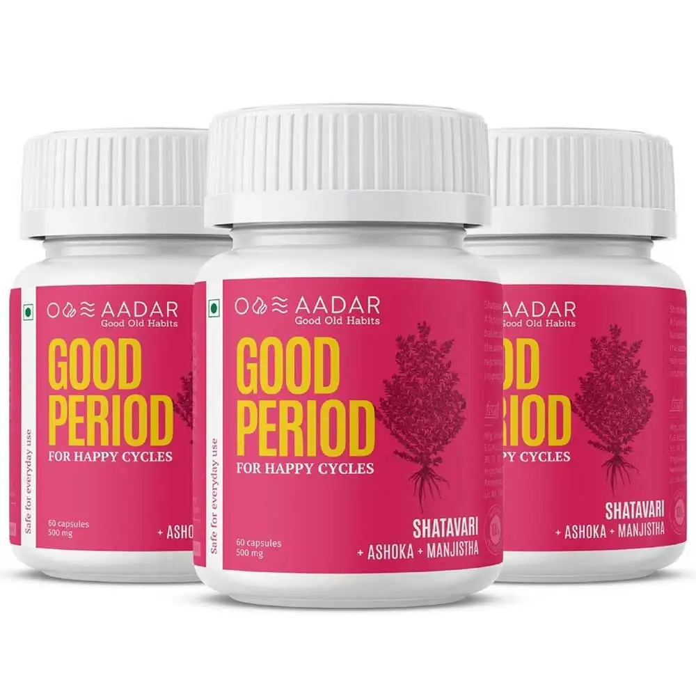 Aadar Aadar Good Period for Happy Cycles Pack of 3,  60 capsules