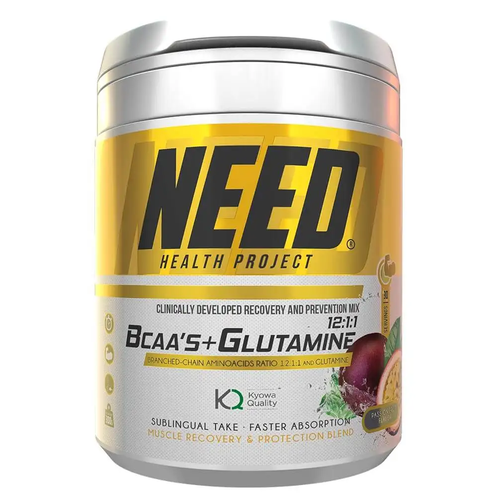 NEED BCAA + Glutamine,  0.66 lb  30 Servings  Passion Fruit