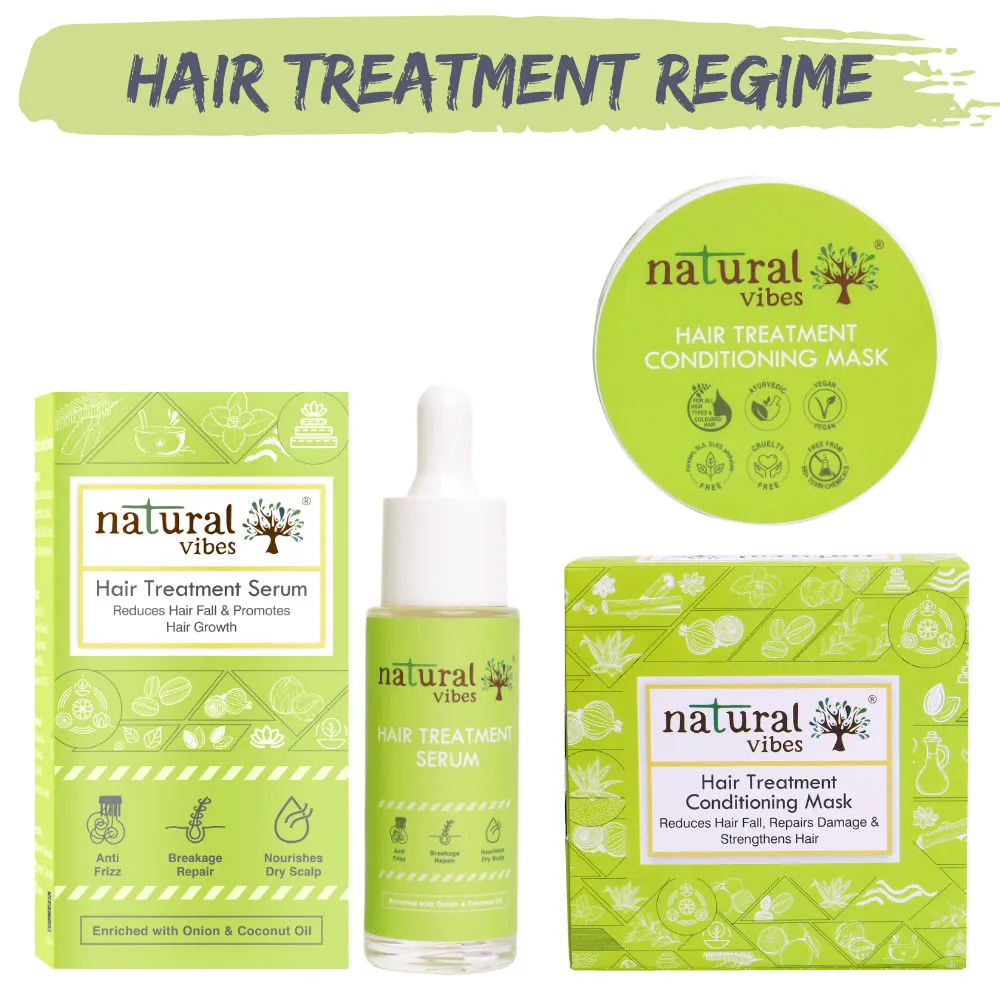 Natural Vibes Hair Treatment Regime With Anti Hair Fall Serum & Conditioning Mask