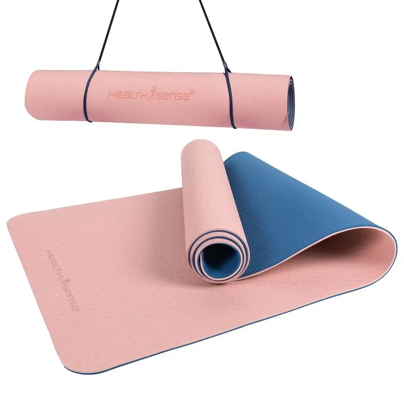 HealthSense Yoga Mat For Women & Men With Carry Rope Ym 601 - Pink & Blue