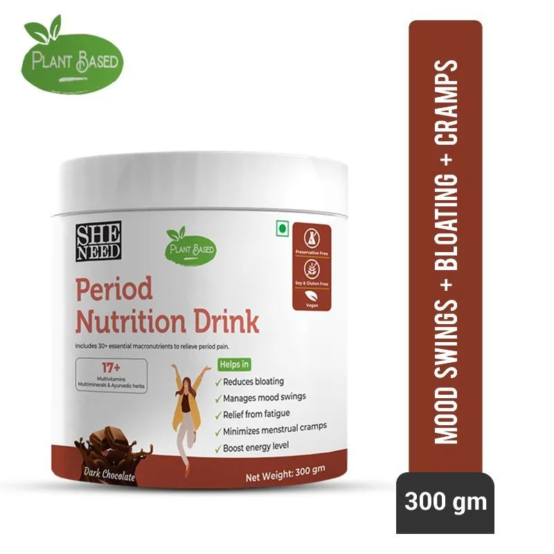 Sheneed Plant Based Period Nutrition Drink With 17+ Nutrients To Help Relieve Pms Symptoms - Vegan