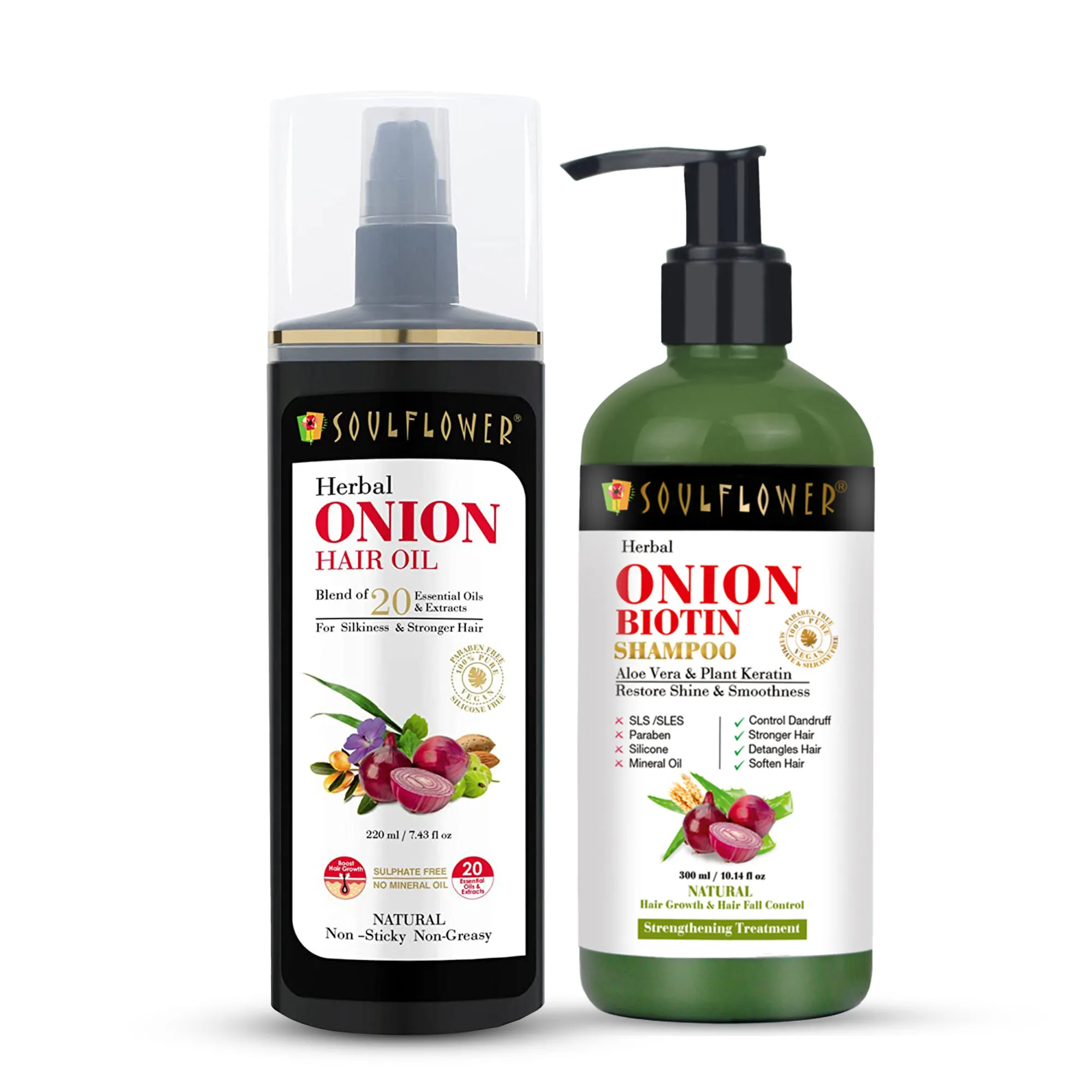 Soulflower Onion Oil & Biotin Shampoo Hair Regrowth Combo Kit