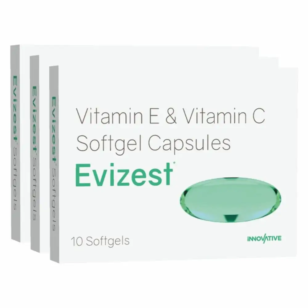 Evizest Vitamin E & Vitamin C (Pack of 3),  10 softgels