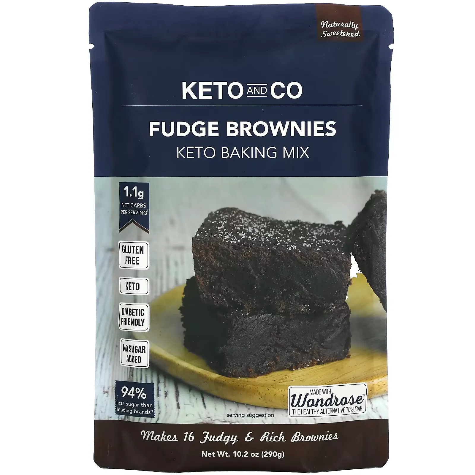 Keto Baking Mix,  Fudge Brownies, 10.2 oz (290 g)