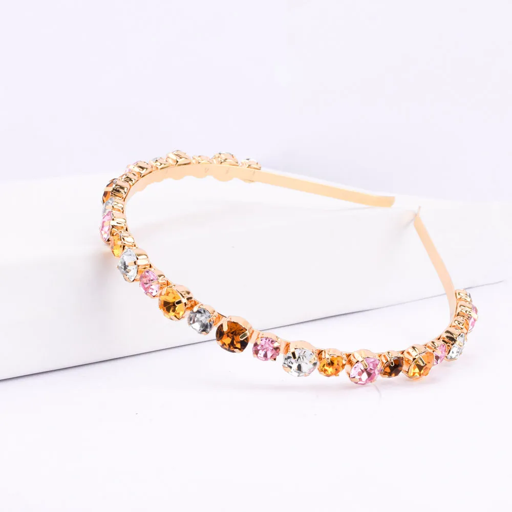 Ferosh Aricia Yellow-Pink Crystal Hair Band