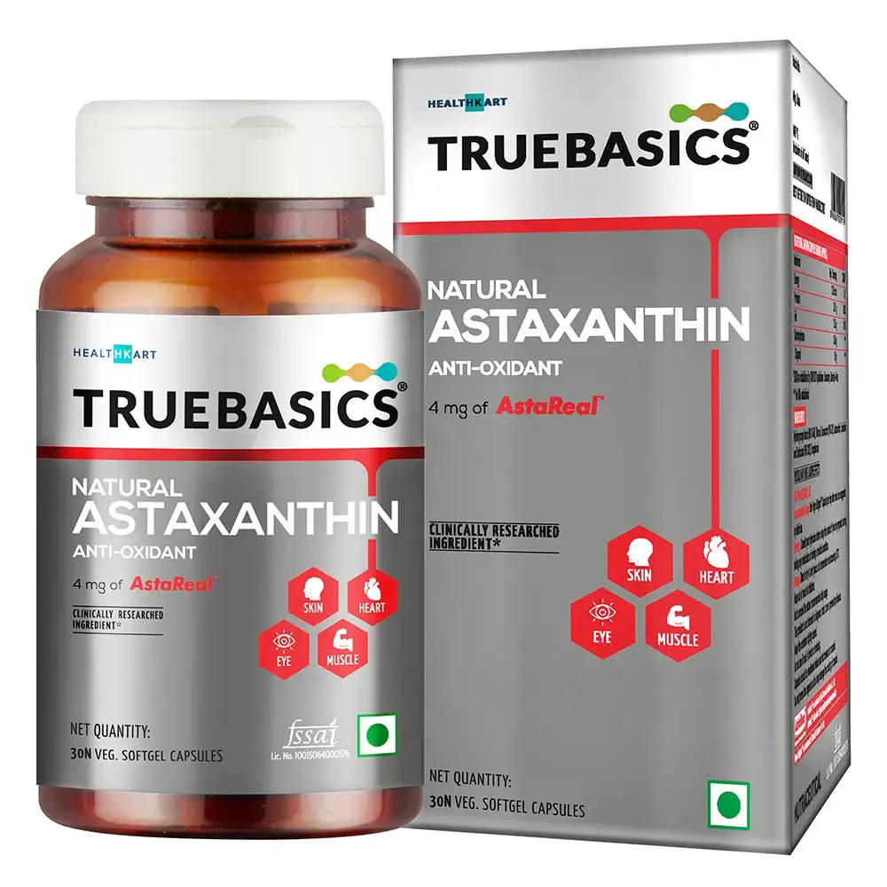 TrueBasics Astaxanthin with 4mg AstaReal,  30 capsules