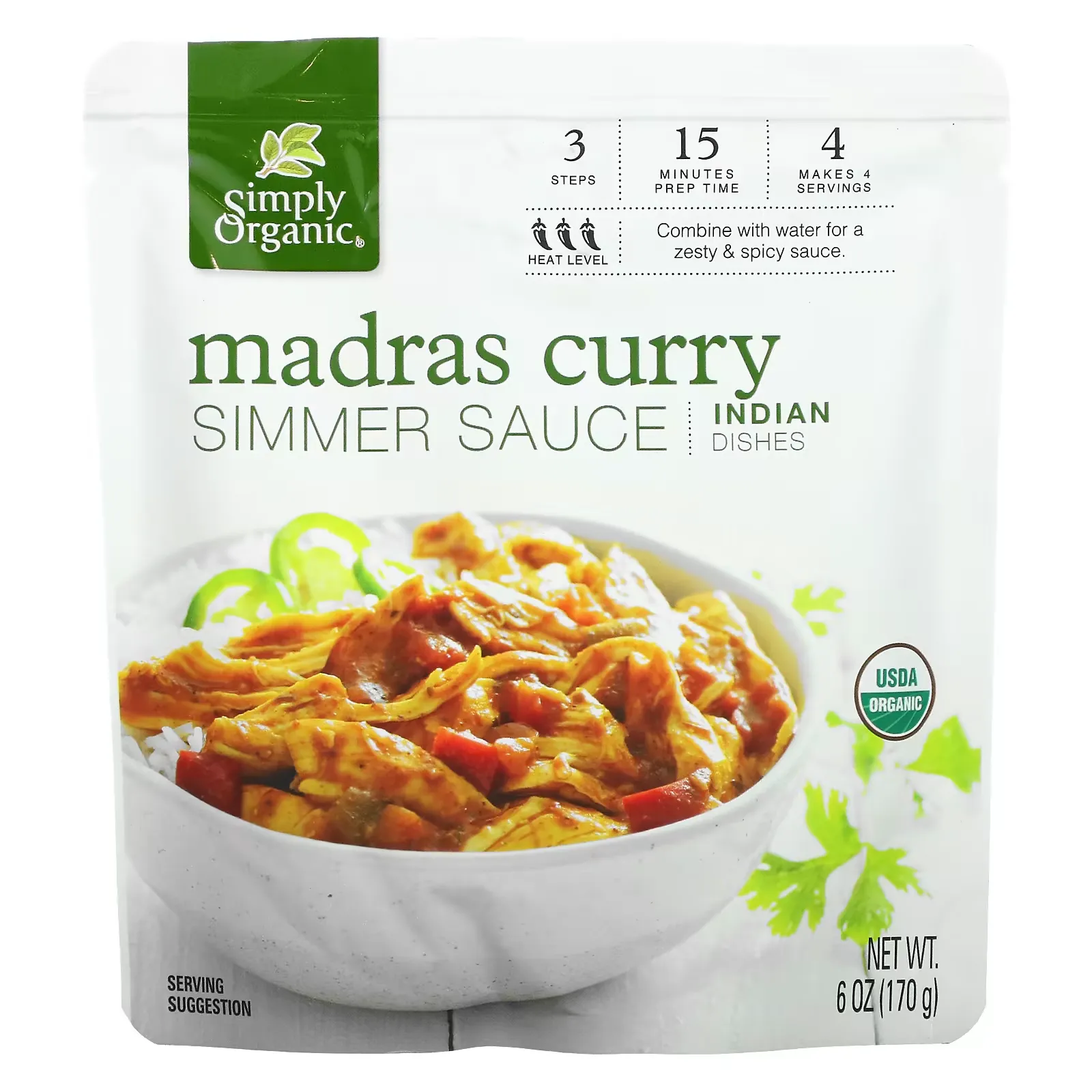 Madras Curry Simmer Sauce, Indian Dishes, 6 oz (170 g)