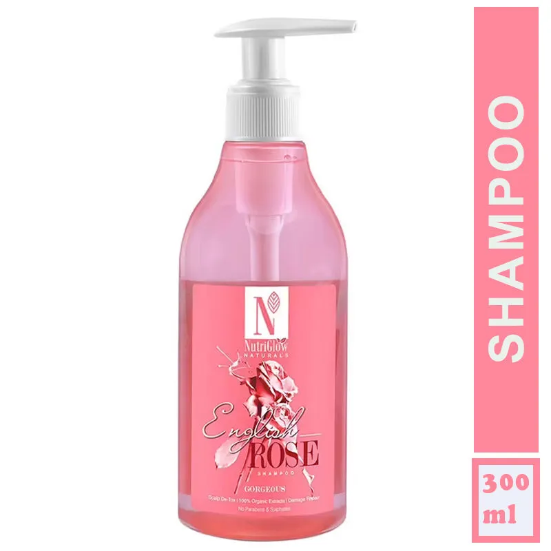 NutriGlow NATURAL'S English Rose Shampoo For Damage Repair