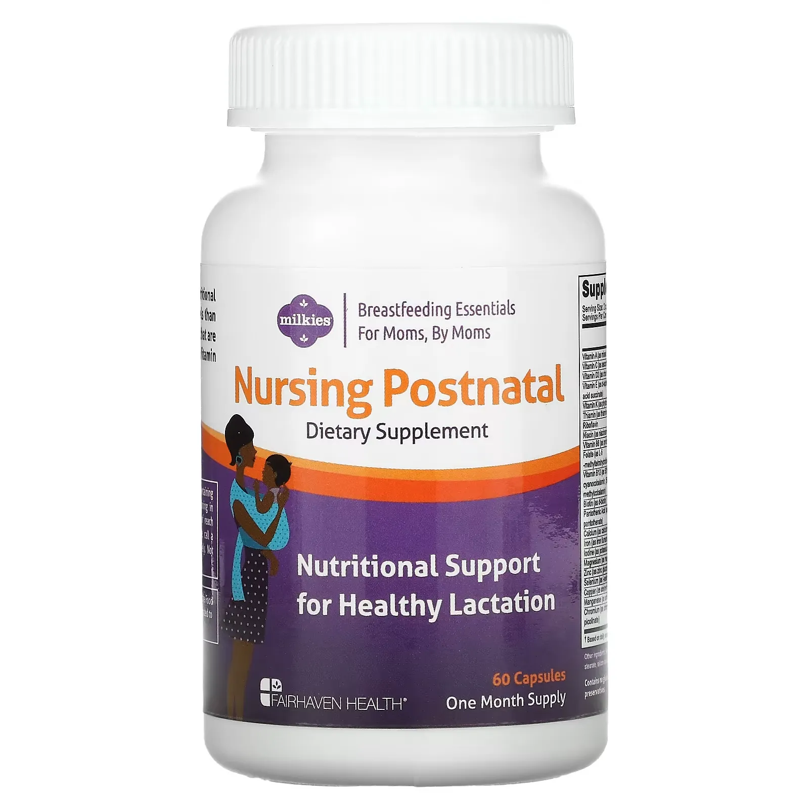 Milkies, Nursing Postnatal , 60 Capsules