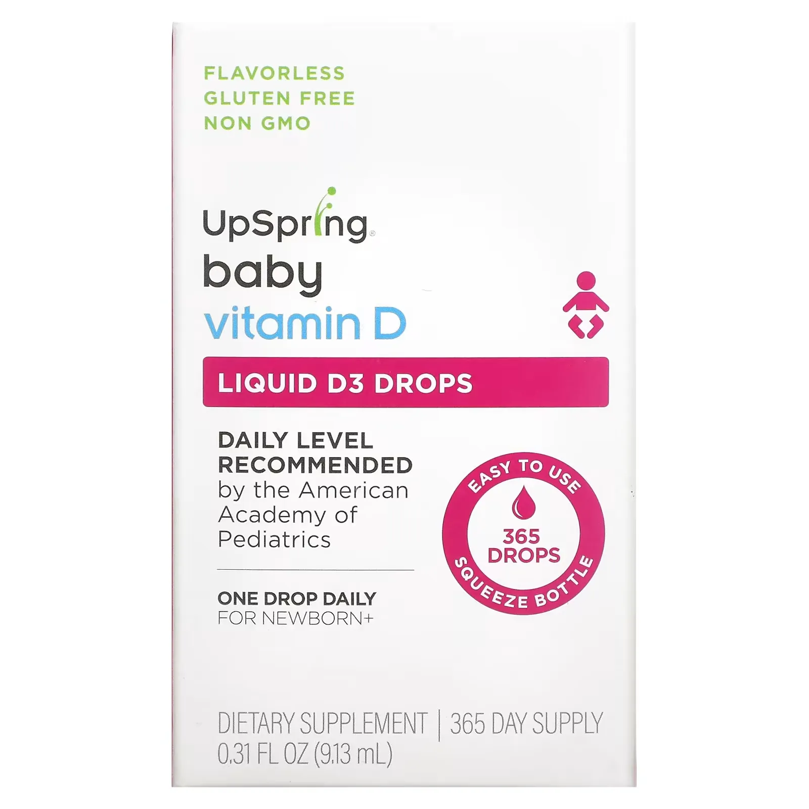 Baby, Vitamin D, Liquid D3 Drops,  0.31 fl oz (9.13 ml)