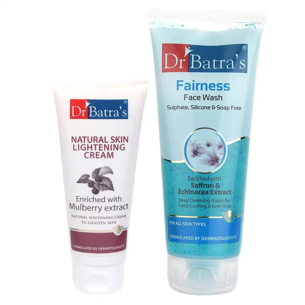 Dr Batra's Natural Skin Lightening Cream & Fairness Face Wash Combo,  2 Piece(s)/Pack  for All Skin Types