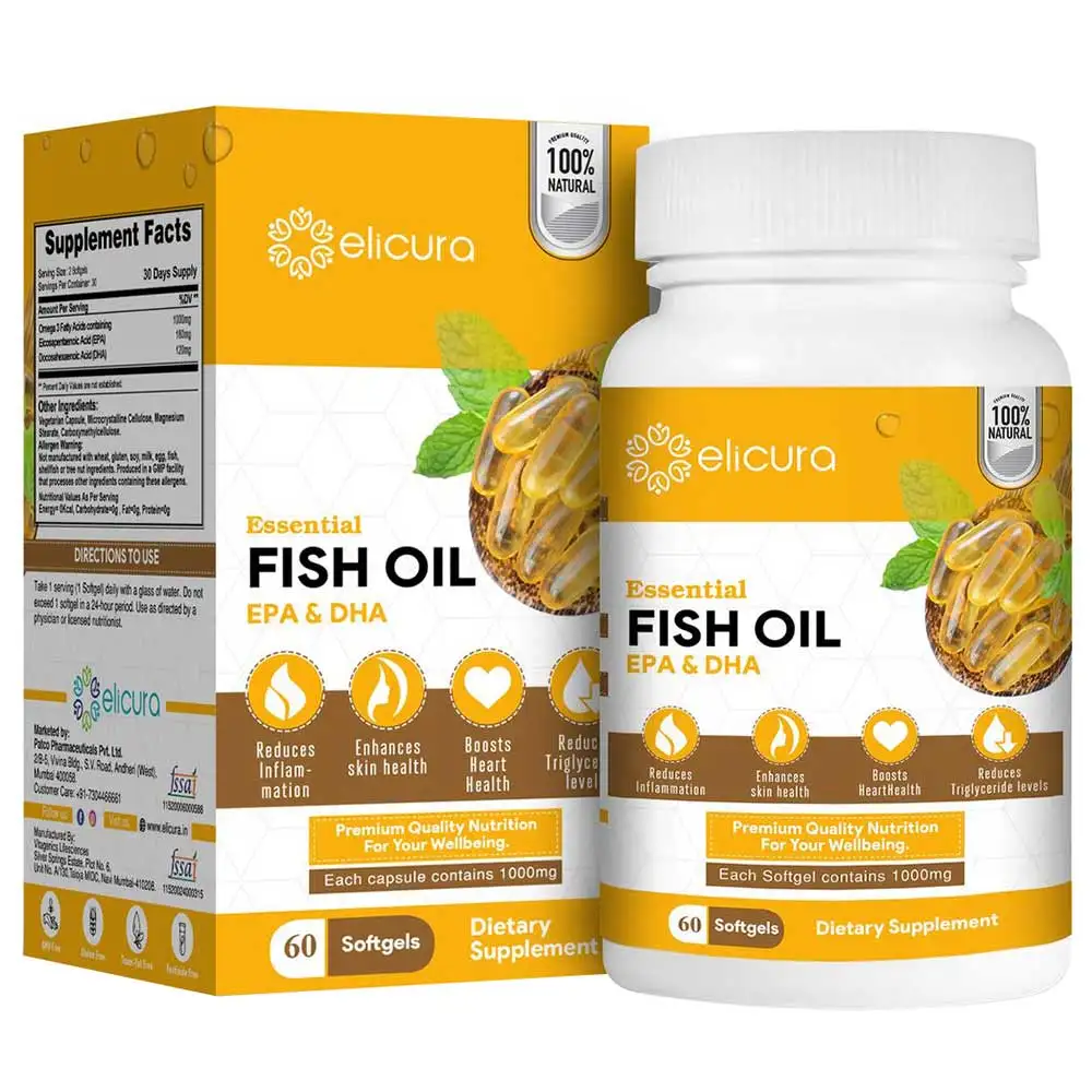 elicura Fish Oil - 1000 mg,  60 softgels