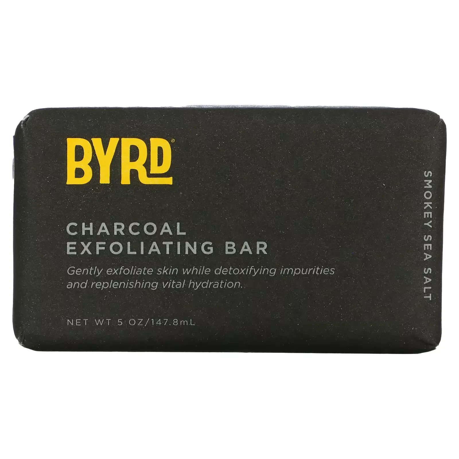 Charcoal Exfoliating Bar Soap, Smokey Sea Salt, 5 oz (147.8 ml)