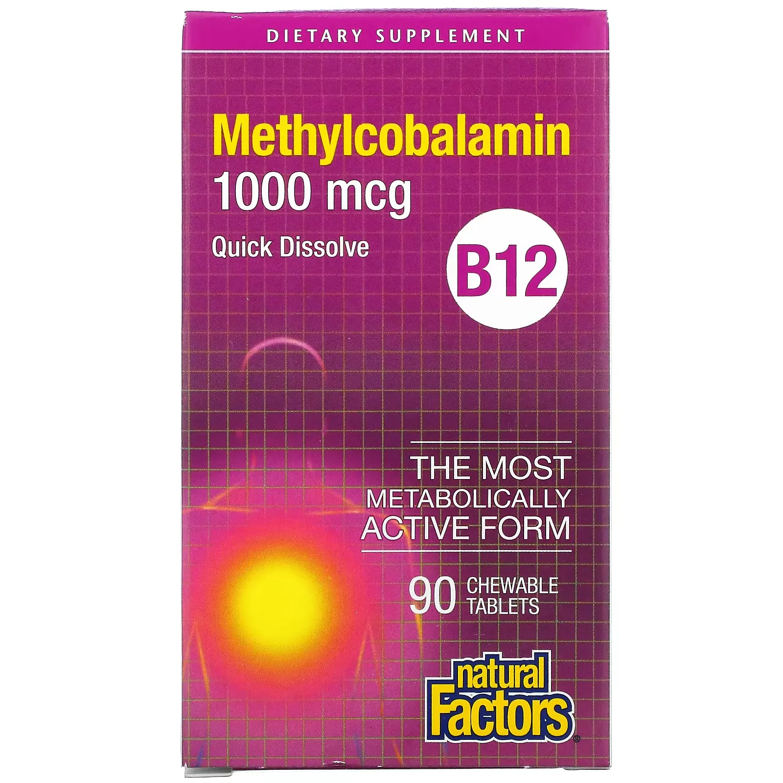 B12, Methylcobalamin, 1,000 mcg, 90 Chewable Tablets