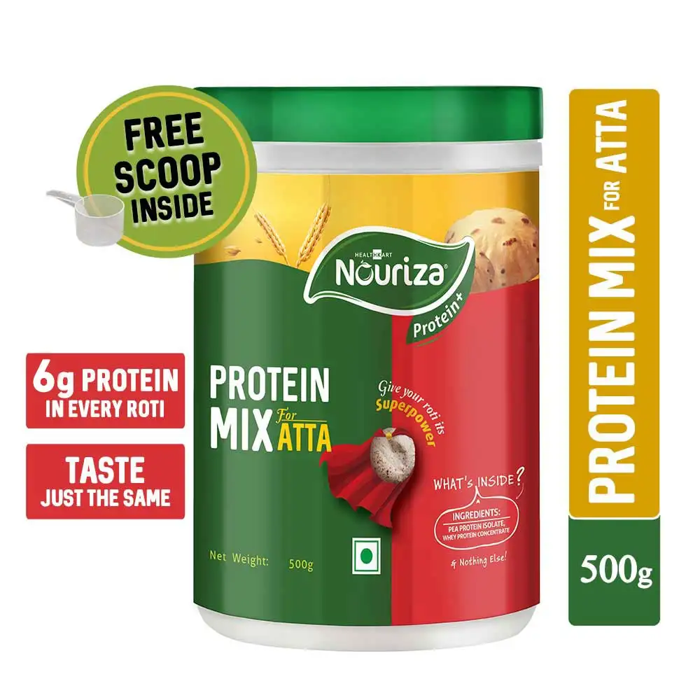 Nouriza Protein Atta Mix,  1.1 lb  Unflavoured (15 Days Pack)