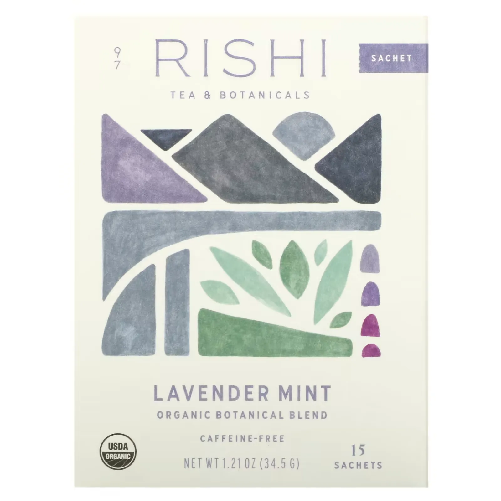 Organic Botanical Blend, Lavender Mint, Caffeine-Free, 15 Sachets, 1.21 oz (34.5 g)