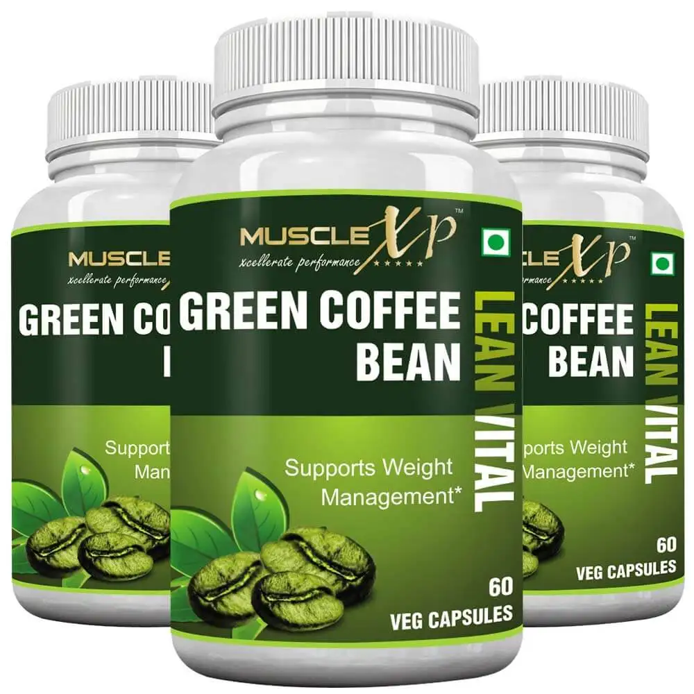 MuscleXP Green Coffee Bean Lean Vital (Pack of 3),  60 capsules