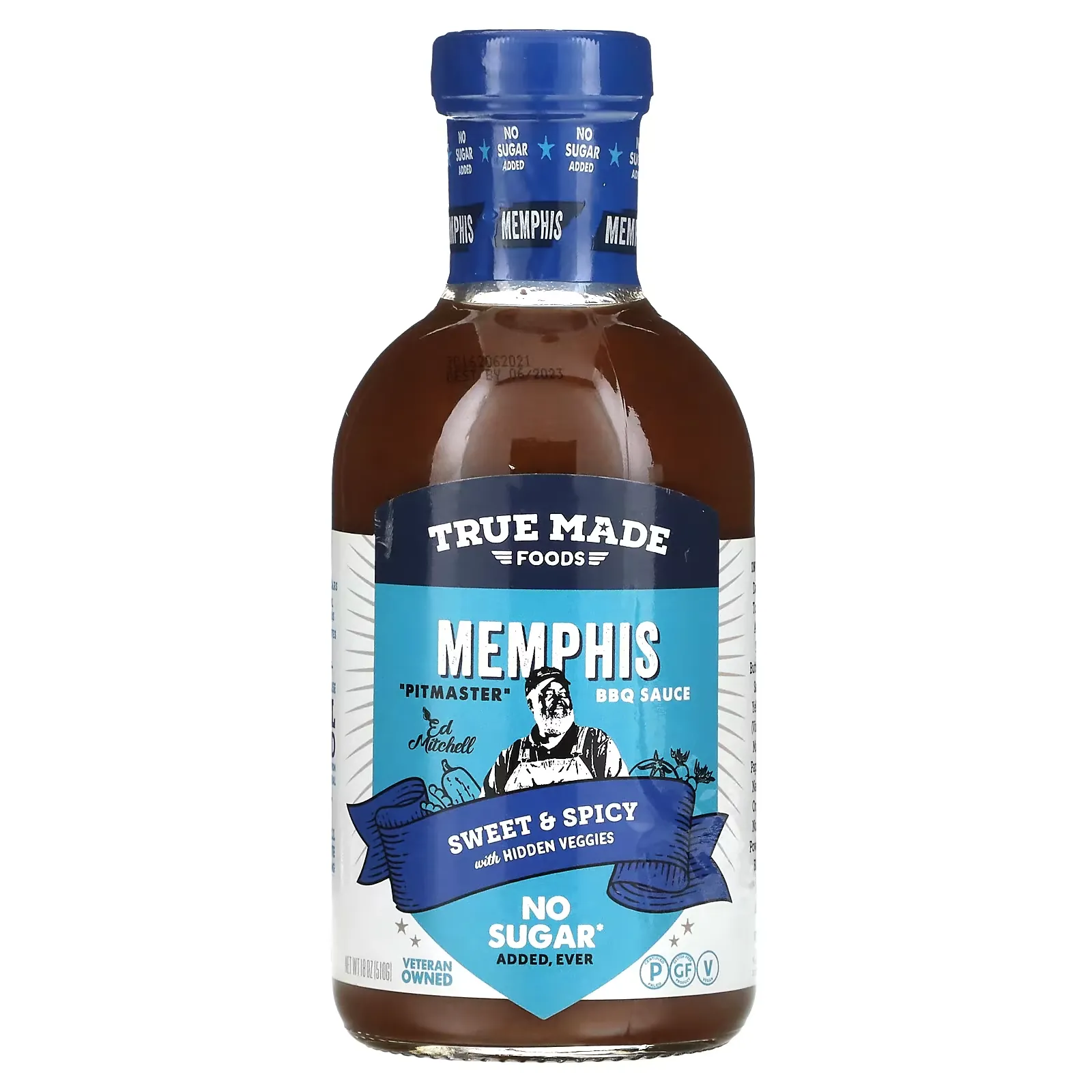 Memphis BBQ Sauce, Sweet & Spicy with Hidden Veggies, 18 oz (510 g)