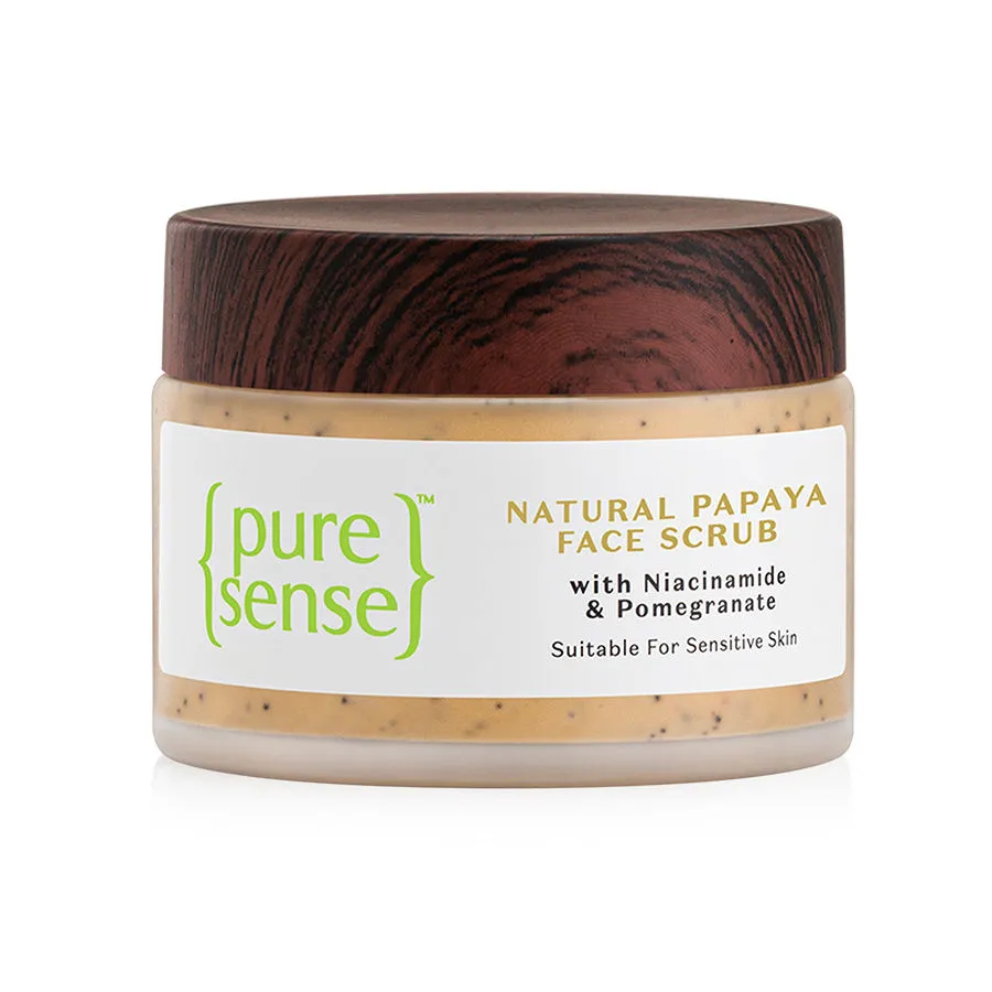 PureSense Natural Papaya Face Scrub with Niacinamide & Pomegranate for Glowing Skin