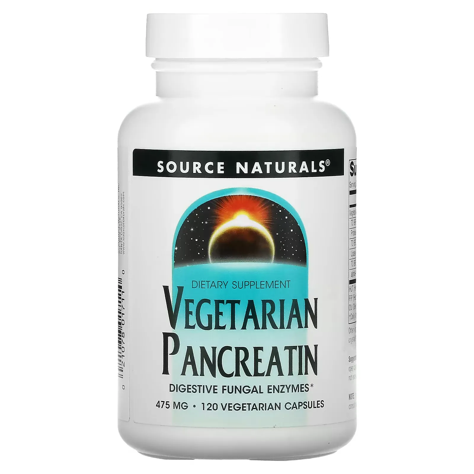 Vegetarian Pancreatin, 475 mg, 120 Vegetarian Capsules