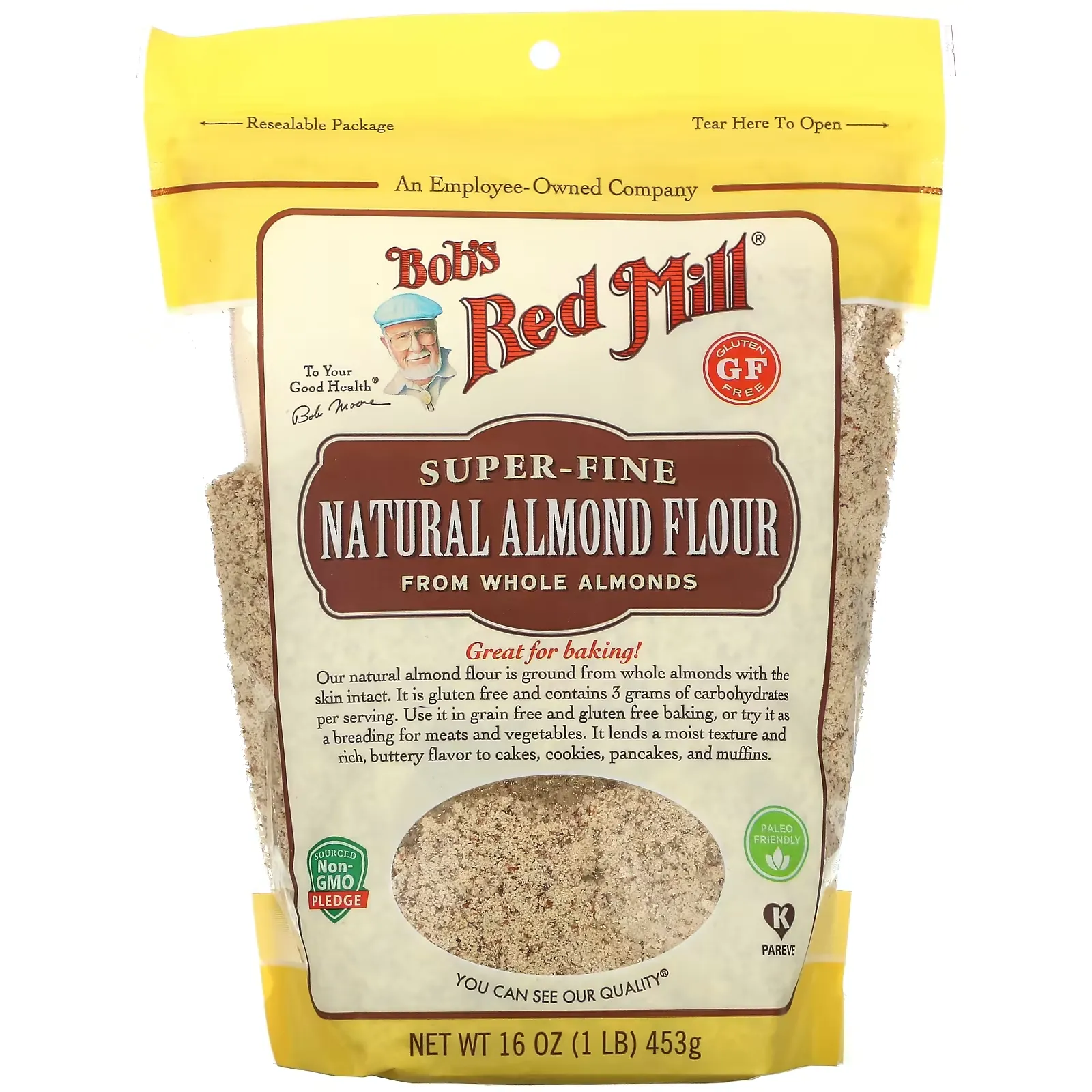 Natural Almond Flour, Super Fine, 16 oz (453 g)